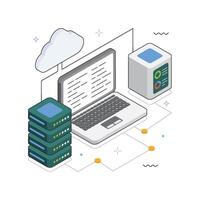 Private Cloud Storage Isometric Illustration. EPS 10 File vector