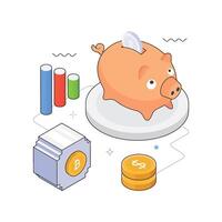 Savings and Financial Security Isometric Illustration. EPS 10 file vector