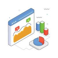 Market Growth Isometric Illustration. EPS 10 file vector