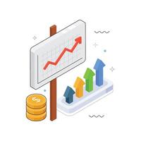 Business Planning Isometric Illustration. EPS 10 file vector