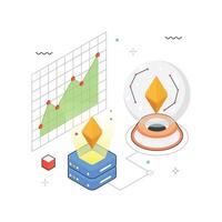Market Growth Visualization isometric Illustration. EPS 10 file vector