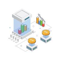 Performance Tracking isometric Illustration. EPS 10 file vector
