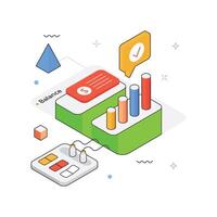 Analytics Dashboard isometric Illustration. EPS 10 file vector