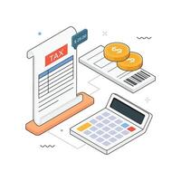 Tax report Isometric Illustration. EPS 10 file vector
