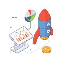 Business Strategy Planning Isometric Illustration. EPS 10 file vector