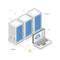 Data Transfer from Cloud to Mobile Isometric Illustration. EPS 10 File vector