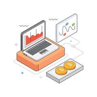 Revenue Growth Isometric Illustration. EPS 10 file vector