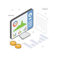 Summarizing isometric Illustration. EPS 10 file vector