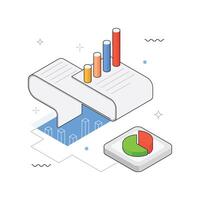 Data Analysis isometric Illustration. EPS 10 file vector