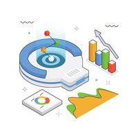 Earnings Report isometric Illustration. EPS 10 file vector