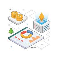 Financial Insights isometric Illustration. EPS 10 file vector