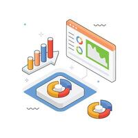 Graphic isometric Illustration. EPS 10 file vector