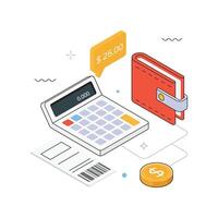 Progress Repor Isometric Illustration. EPS 10 file vector