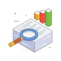 Growth Report Isometric Illustration. EPS 10 file vector