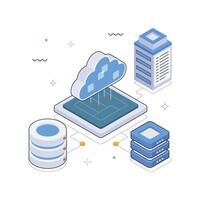 Cloud Computing Platform Isometric Illustration. EPS 10 File vector