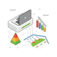 Growth Projection isometric Illustration. EPS 10 file vector