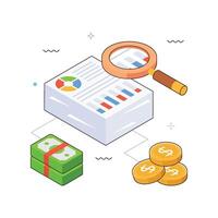 Report Analysis isometric Illustration. EPS 10 file vector