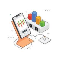 KPI Dashboard Display isometric Illustration. EPS 10 file vector