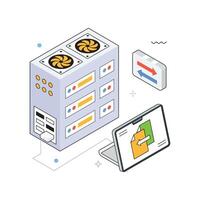 Server Infrastructure Isometric Illustration. EPS 10 file vector