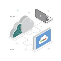 Cloud Analytics Isometric Illustration. EPS 10 File vector