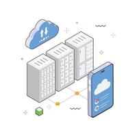 Cloud Team Management Isometric Illustration. EPS 10 File vector