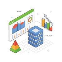 Website Analytics isometric Illustration. EPS 10 file vector