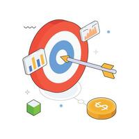 Targeted Marketing Isometric Illustration. EPS 10 file vector