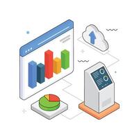 Cloud Dashboard Isometric Illustration. EPS 10 file vector