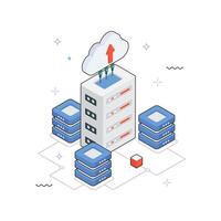 Cloud Sync Between Devices Isometric Illustration. EPS 10 File vector