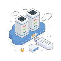 Data Copy Server Hosting Isometric illustration. EPS 10 File vector
