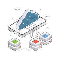 Cloud Integration Isometric Illustration. EPS 10 File vector