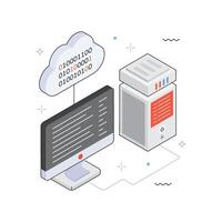 Cloud Database Management Isometric Illustration. EPS 10 File vector