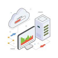 Cloud Loading Isometric Illistration. EPS 10 File vector