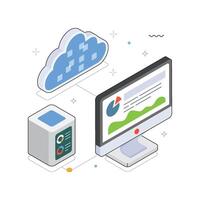 Binary Data Transfer Isometric Illustration. EPS 10 File vector