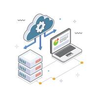 Enterprise Cloud Hosting Isometric Illustration. EPS 10 File vector