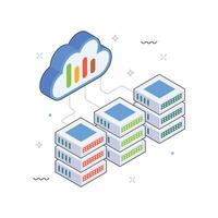 Cloud-Based Analytics Isometric Illustration. EPS 10 File vector