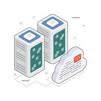 Secure Cloud Access Isometric Illustration. EPS 10 File vector