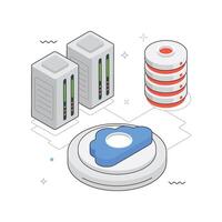 Cloud Network Connection Isometric Illustration. EPS 10 File c vector