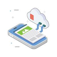 Cloud Platform Isometric Illustration. EPS 10 File vector