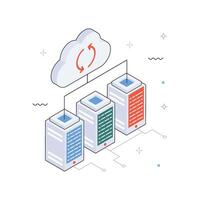 Big Data Processing Isometric Illustration. EPS 10 File vector