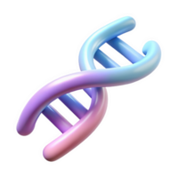 3 D Render of a Pastel Pink and Blue D N A Double Helix Icon with a Smooth Gradient isolated on a transparent background png