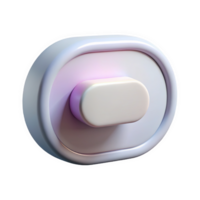 3d rounded toggle switch icon in off position soft pastel colors isolated on a transparent background png
