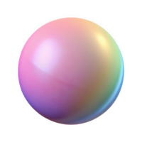 Smooth 3d sphere with pastel gradient colors and soft reflections isolated on a transparent background png
