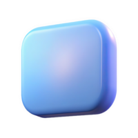 Soft Pastel Blue 3 D Rounded Rectangular Button Element Digital Interface Graphic Design Mobile Wallpaper isolated on a transparent background png