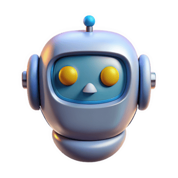 3 D Render of a Cute Sleek Robot Head Icon with Soft Rounded Shapes Light Blue and Yellow Color Scheme isolated on a transparent background png