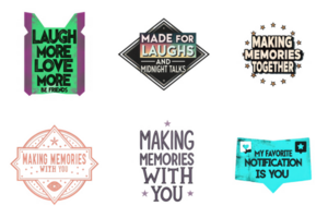 Laugh more love more be friends made for laughs midnight talks making memories together with you my favorite notification is you isolated on a transparent background png
