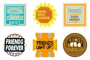Friendship quotes with decorative elements isolated on a transparent background messages sayings png