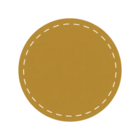 Elegant gold circle label design with a stitched border perfect for branding logos website decoration and crafting projects, transparent background png