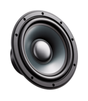 High-fidelity Audio Speaker Detail Closeup showcasing powerful bass speaker technology and elegant design for professional audio applications, transparent background png