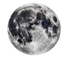 Detailed lunar surface texture high-resolution view of the moon craters and maria showing earth's natural satellite, transparent background png